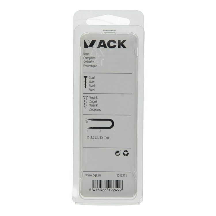 Mack 1017211 - acier de base galvanisé 100 gr 3,5 x 35 mm | 5 pièces