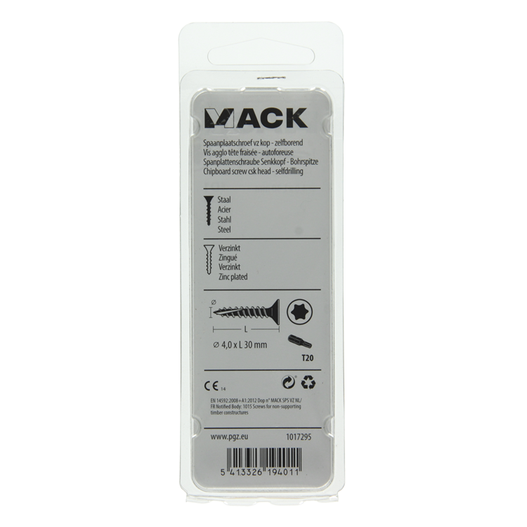 Mack 1017295 - spainplschr.vzkop-auto-assemblage plaqué jaune 22 pièces 4,0 x 30 mm | 10 pièces