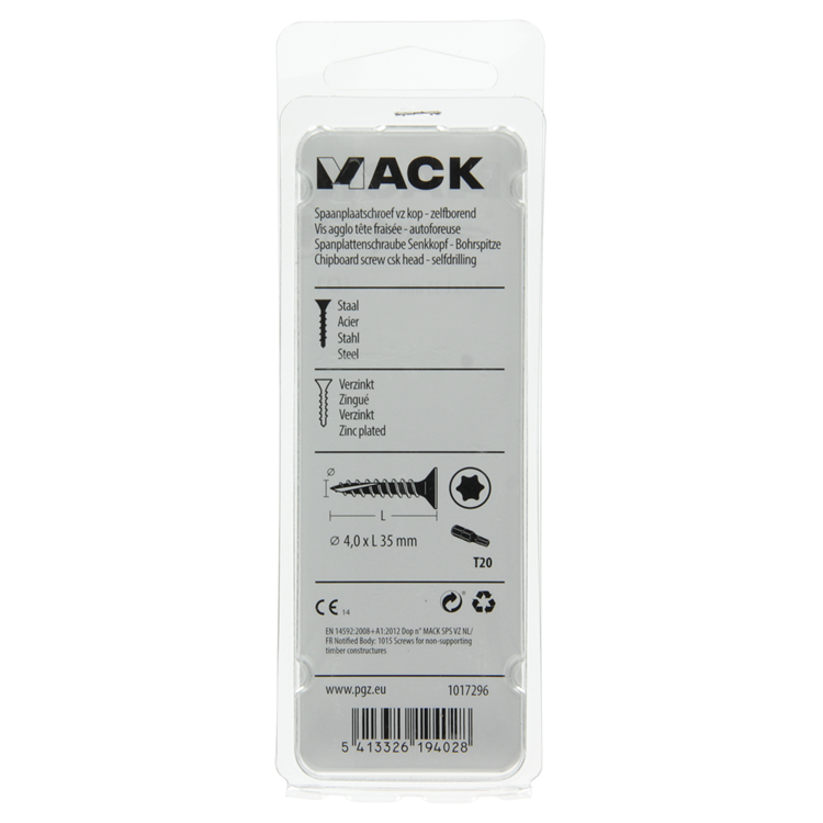 Mack 1017296 - spainplschr.vzkop-auto-assemblage plaqué jaune 20 pièces 4,0 x 35 mm | 10 pièces