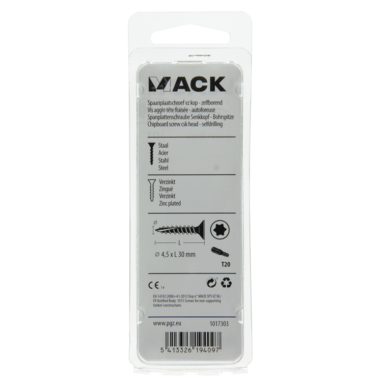 Mack 1017303 - spainplschr.vzkop-auto-assemblage plaqué jaune 18 pièces 4,5 x 30 mm | 10 pièces