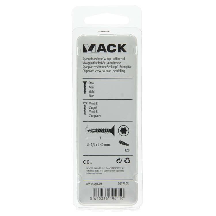 Mack 1017305 - spainplschr.vzkop-auto-assemblage plaqué jaune 15 pièces 4,5 x 40 mm | 10 pièces