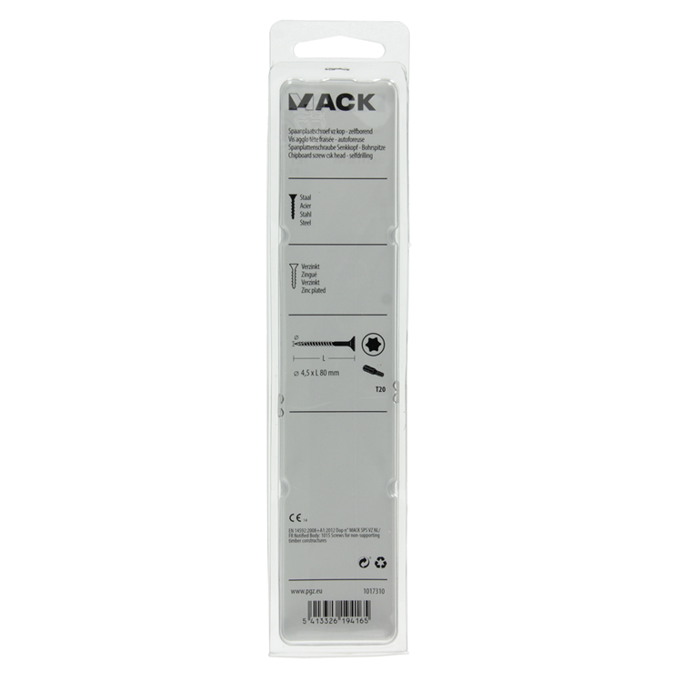 Mack 1017310 - spainplschr.vzkop-auto-assemblage plaqué jaune 8 pièces 4,5 x 80 mm | 5 pièces