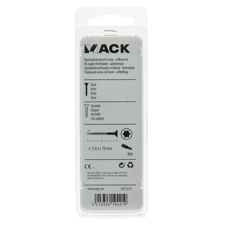 Mack 1017315 - spainplschr.vzkop-auto-assemblage plaqué jaune 7 pièces 5,0 x 70 mm | 10 pièces