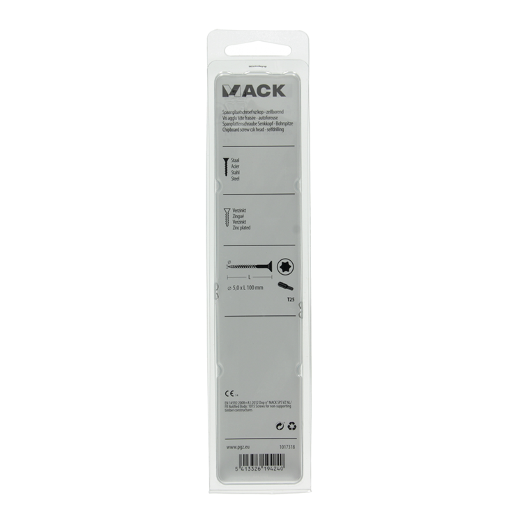Mack 1017318 - spainplschr.vzkop-selfb. plaqué jaune 4 pièces 5,0 x 100 mm | 5 pièces