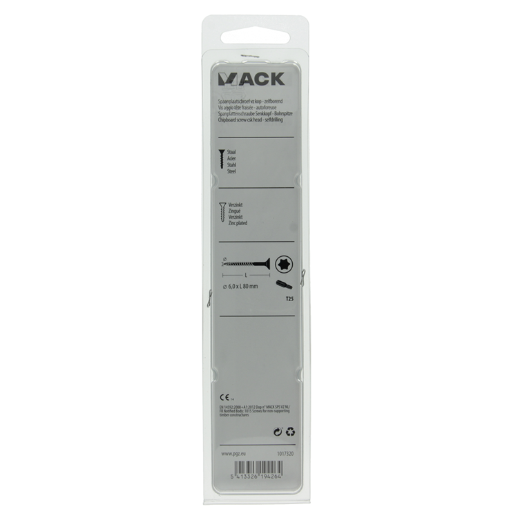 Mack 1017320 - spainplschr.vzkop-auto-assemblage plaqué jaune 5 pièces 6,0 x 80 mm | 5 pièces