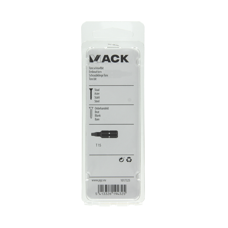 Mack 1017325 - embout à vis Torx acier non traité 2 pcs t 15 | 10 pièces