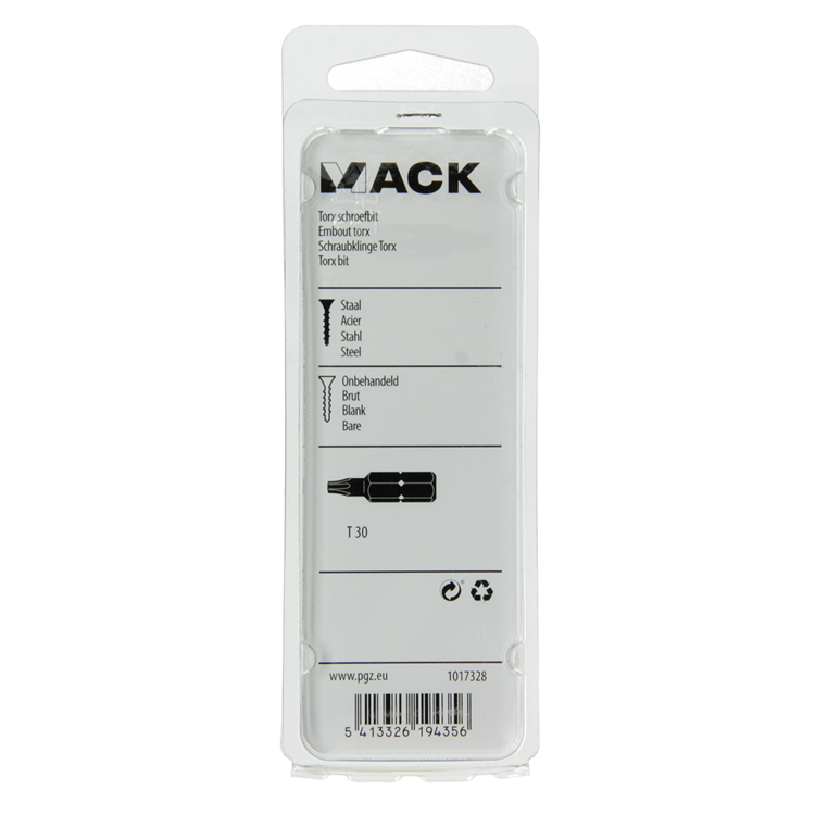 Mack 1017328 - embout à vis Torx acier non traité 2 pcs t 30 | 10 pièces
