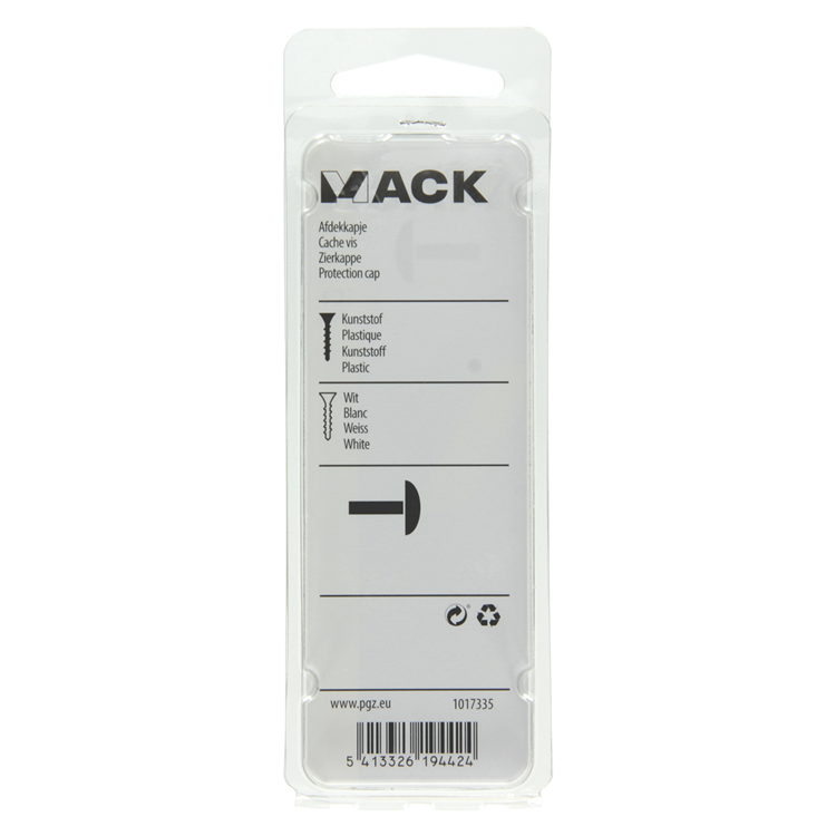Mack 1017335 - capuchon plastique blanc 40 pcs | 10 pièces