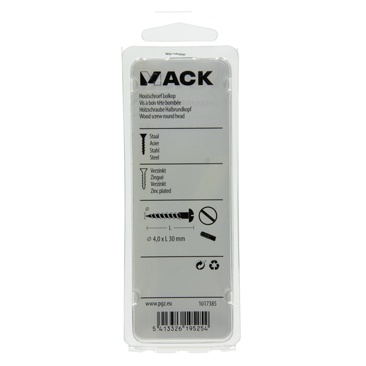 Mack 1017385 - vis à bois tête cylindrique galvanisée noire 10 pcs 4,0 x 30 mm | 10 pièces