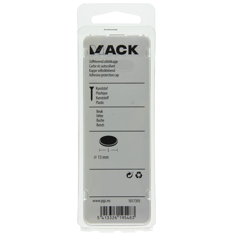 Mack 1017393 - capuchon autocollant hêtre artificiel 96pcs 13 mm | 10 pièces