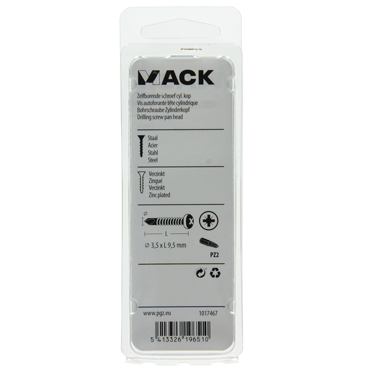 Mack 1017467 - vis autoperceuse cyl. cond. 40 pièces 3,5 x 9,5 mm | 10 pièces