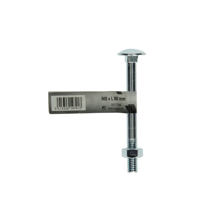 Mack 1017584 - boulon à bois + écrou en acier galvanisé 1 pièce m8 x 80 mm | 10 pièces