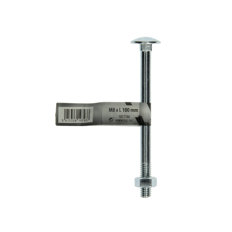 Mack 1017586 - boulon à bois + écrou en acier galvanisé 1 pièce m8 x 100 mm | 10 pièces