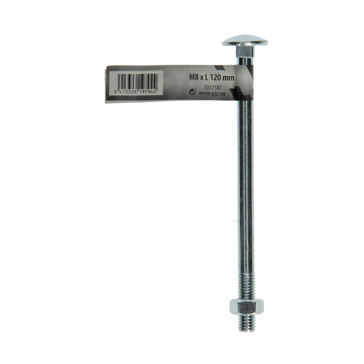 Mack 1017587 - boulon à bois + écrou en acier galvanisé 1 pièce m8 x 120 mm | 10 pièces