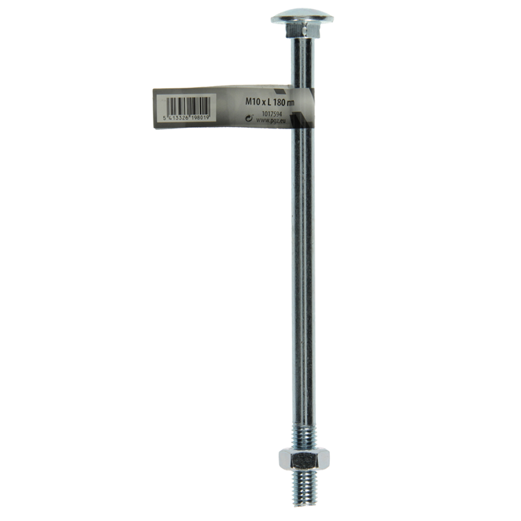 Mack 1017594 - boulon à bois + écrou en acier galvanisé 1 pièce m10 x 180 mm | 10 pièces