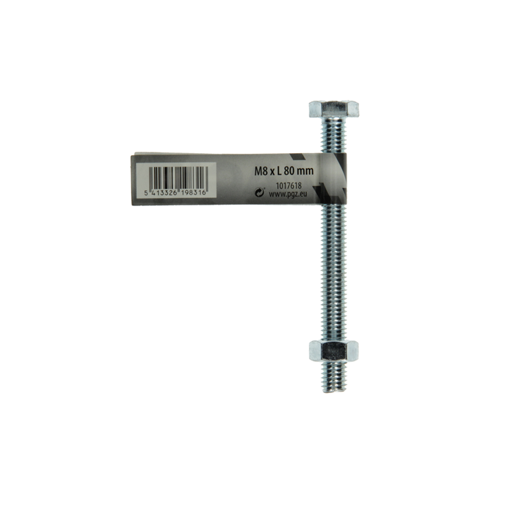 Mack 1017618 - boulon de robinet + écrou en acier galvanisé 1 pièce m8 x 80 mm | 10 pièces