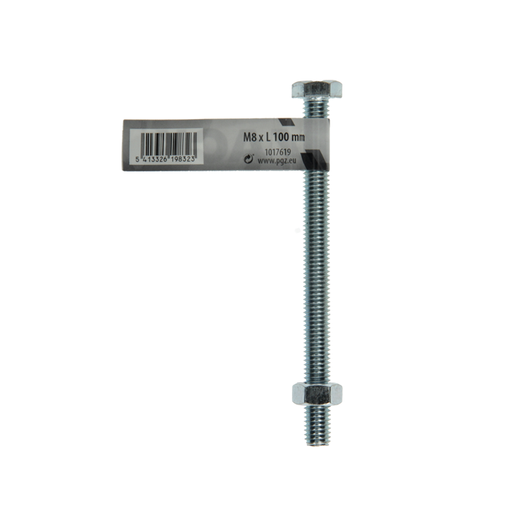 Mack 1017619 - boulon de robinet + écrou en acier galvanisé 1 pièce m8 x 100 mm | 10 pièces