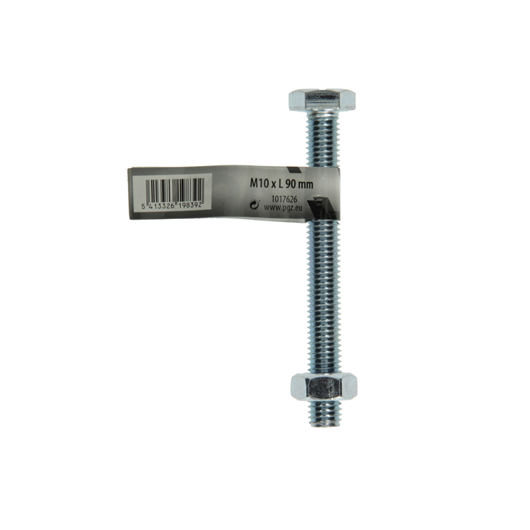 Mack 1017626 - boulon de robinet + écrou en acier galvanisé 1 pièce m10 x 90 mm | 10 pièces