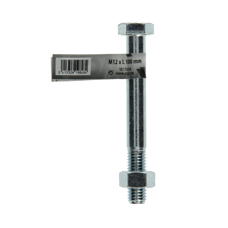 Mack 1017634 - boulon mécanique + écrou acier galvanisé 1 pièce m12 x 100 mm | 10 pièces