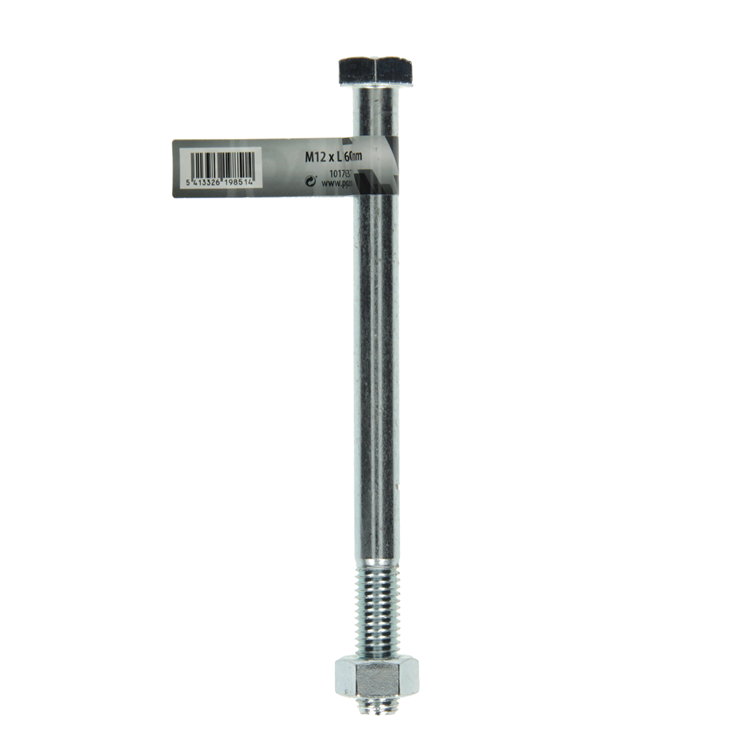 Mack 1017637 - boulon mécanique + écrou acier galvanisé 1 pièce m12 x 160 mm | 10 pièces