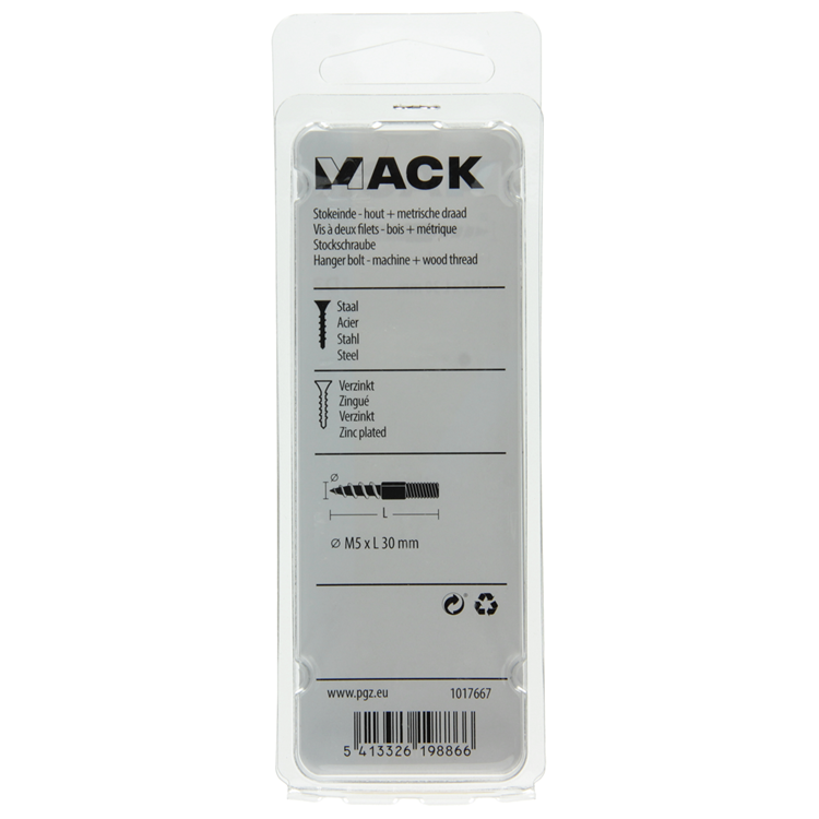 Mack 1017667 - embout bois + mètre. fil cond. 6 pièces m5x30 | 10 pièces