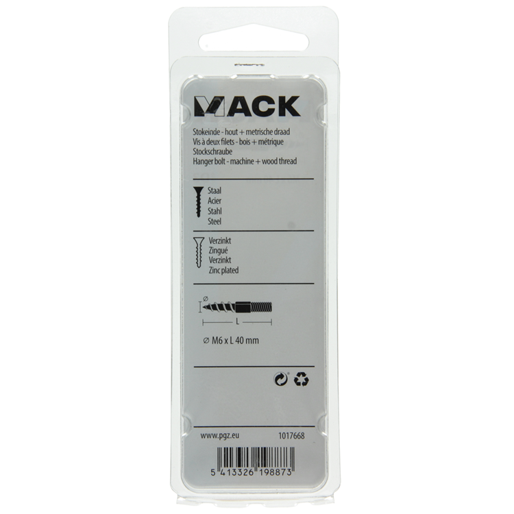 Mack 1017668 - embout bois + mètre. fil cond. 5 pièces m6x40 | 10 pièces