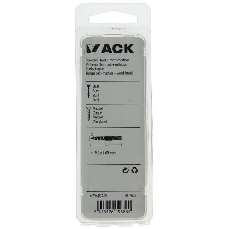 Mack 1017669 - embout bois + mètre. fil cond. 5 pièces m6x60 | 10 pièces