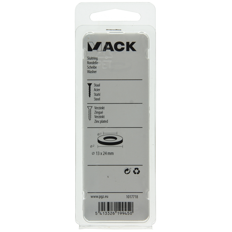 Mack 1017718 - rondelle acier galvanisé 12 pcs 13 x 24 mm | 10 pièces