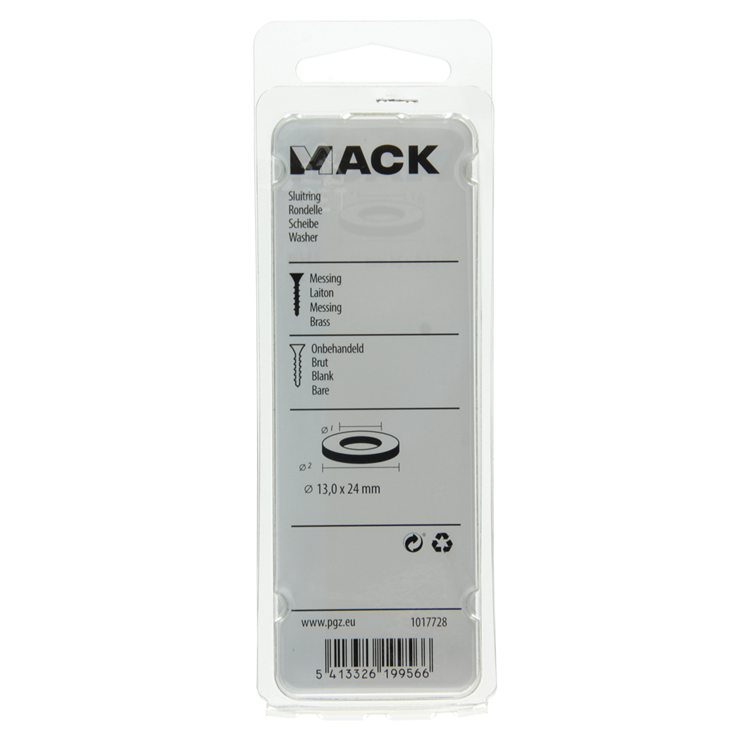 Mack 1017728 - rondelle laiton 2 pcs 13,0 x 24 mm | 10 pièces