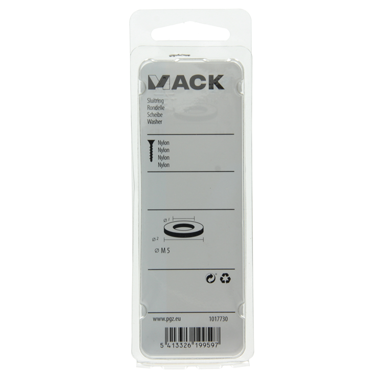 Mack 1017730 - rondelle nylon 10 pcs m5 | 10 pièces