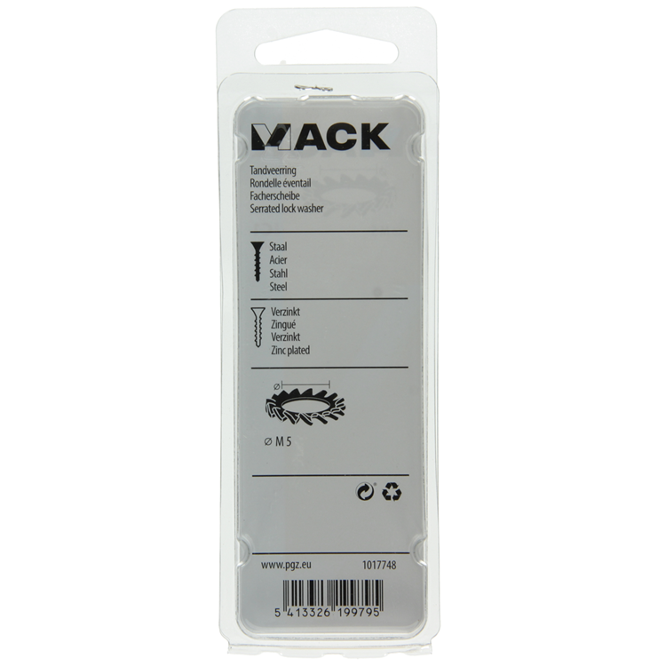 Mack 1017748 - rondelle élastique dentée en acier galvanisé 30 pcs m5 | 10 pièces