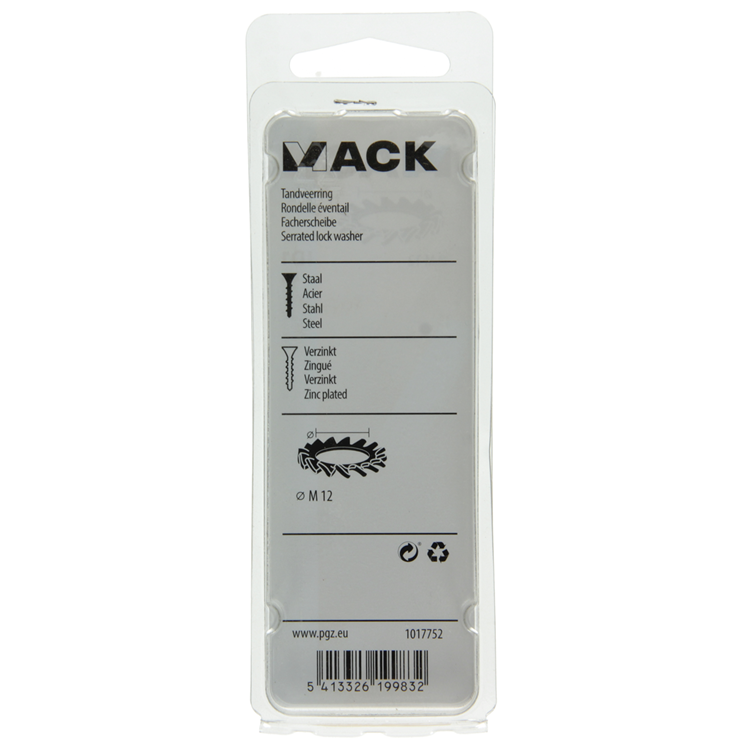 Mack 1017752 - rondelle élastique dentée acier galvanisé 8pcs m12 | 10 pièces