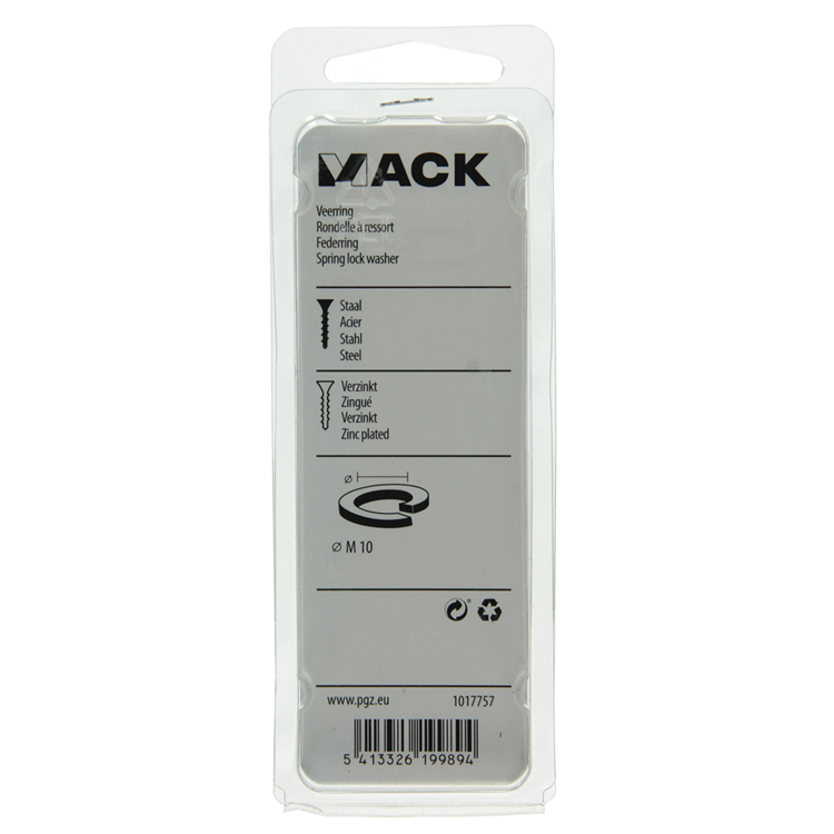 Mack 1017757 - rondelle élastique acier galvanisé 15 pcs m 10 | 10 pièces