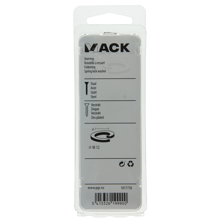 Mack 1017758 - rondelle élastique acier galvanisé 12 pcs m 12 | 10 pièces