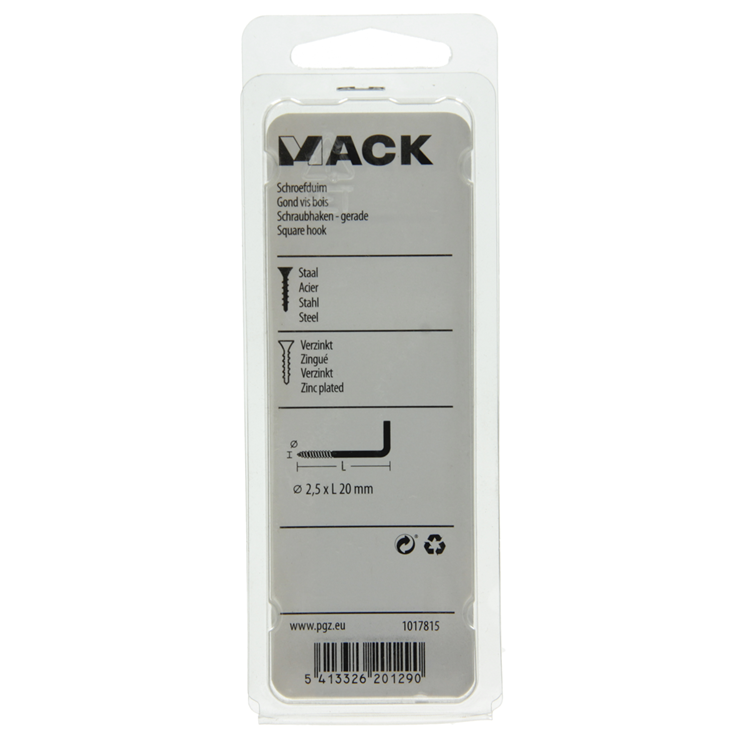 Mack 1017815 - vis à pouce en acier galvanisé 20 pcs 2,5 x 20 mm | 10 pièces