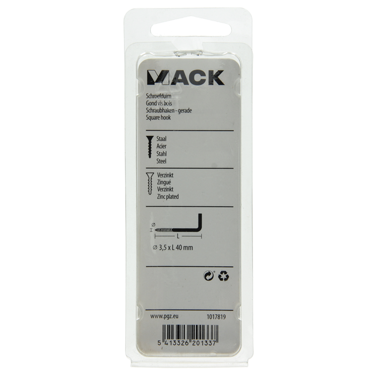 Mack 1017819 - vis à pouce en acier galvanisé 10 pcs 3,5 x 40 mm | 10 pièces