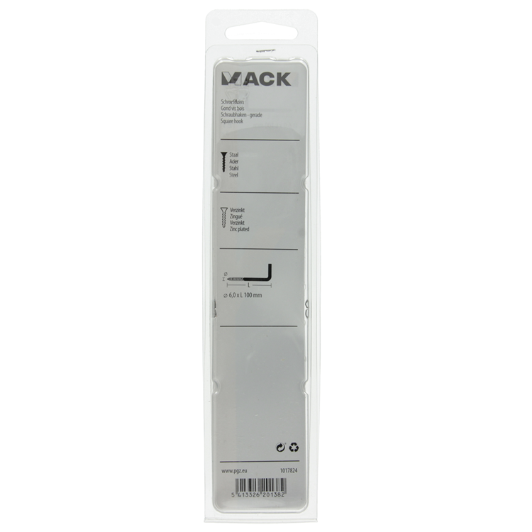 Mack 1017824 - vis à pouce en acier galvanisé 3 pcs 6,0 x 100 mm | 5 pièces