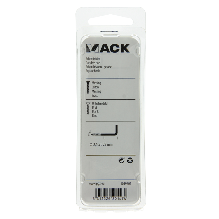 Mack 1019701 - vis à pouce en laiton 7 pcs 2,5 x 25 mm | 10 pièces