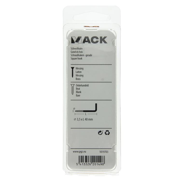 Mack 1019703 - vis à pouce en laiton 3pcs 3,5 x 40mm | 10 pièces