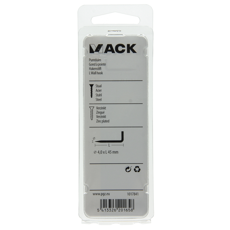 Mack 1017841 - pointe pouce en acier galvanisé 7 pcs 4,0 x 45 mm | 10 pièces