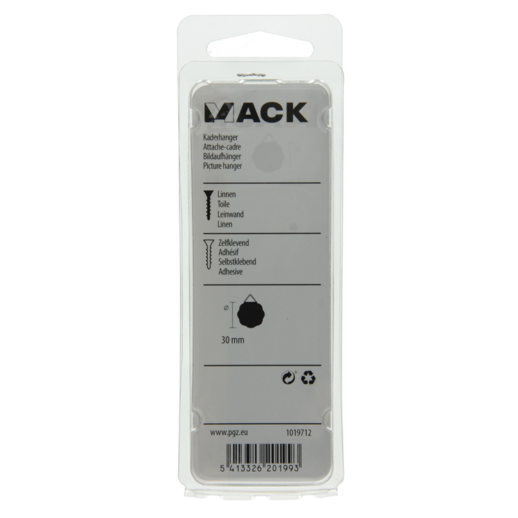 Mack 1019712 - cintre pour cadre en lin autocollant6 pcs 30 mm | 10 pièces