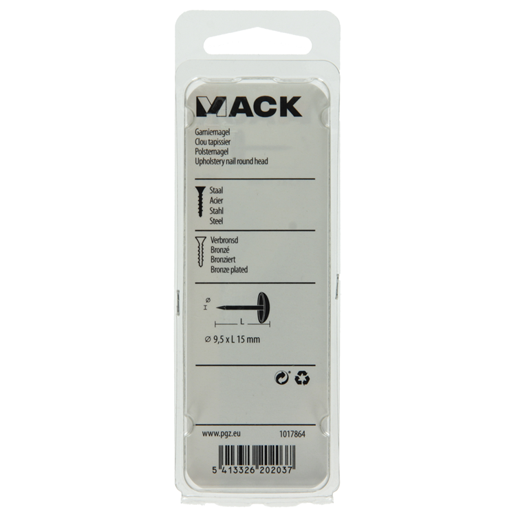 Mack 1017864 - Garniernail acier bronzé 35 pcs 9,5 x 15 mm | 10 pièces