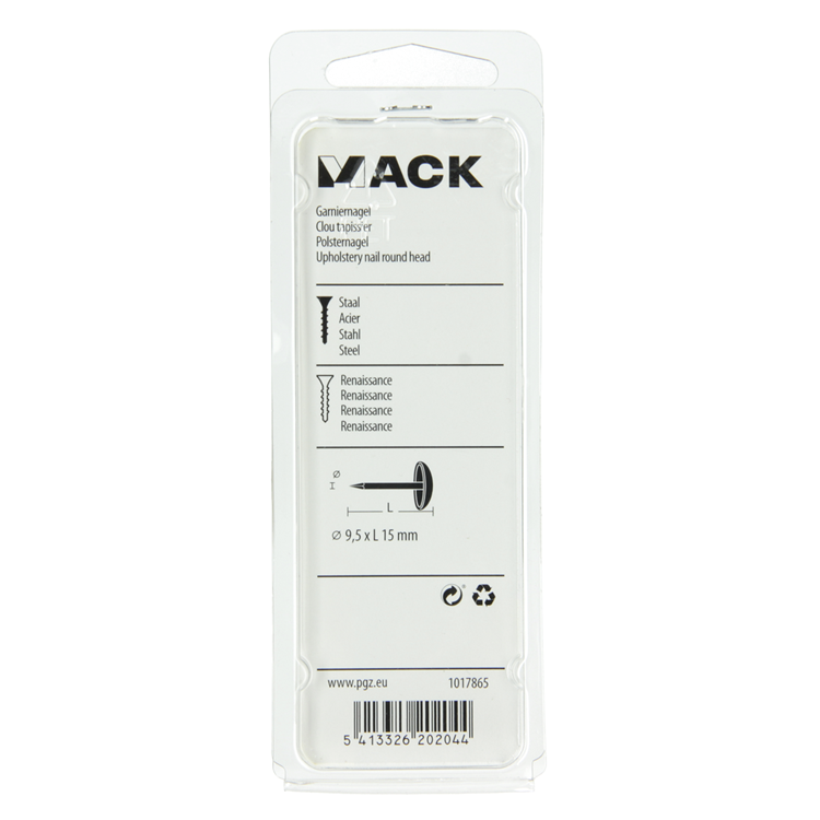 Mack 1017865 - clou de garniture Renaissance en acier 25 pcs 9,5x15 mm | 10 pièces