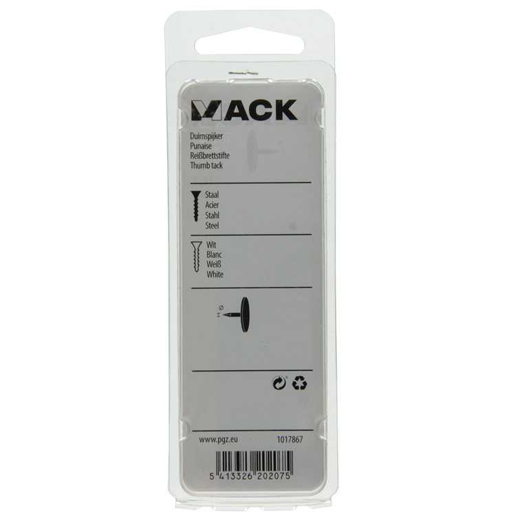 Mack 1017867 - vignette acier blanc 60 pcs | 10 pièces