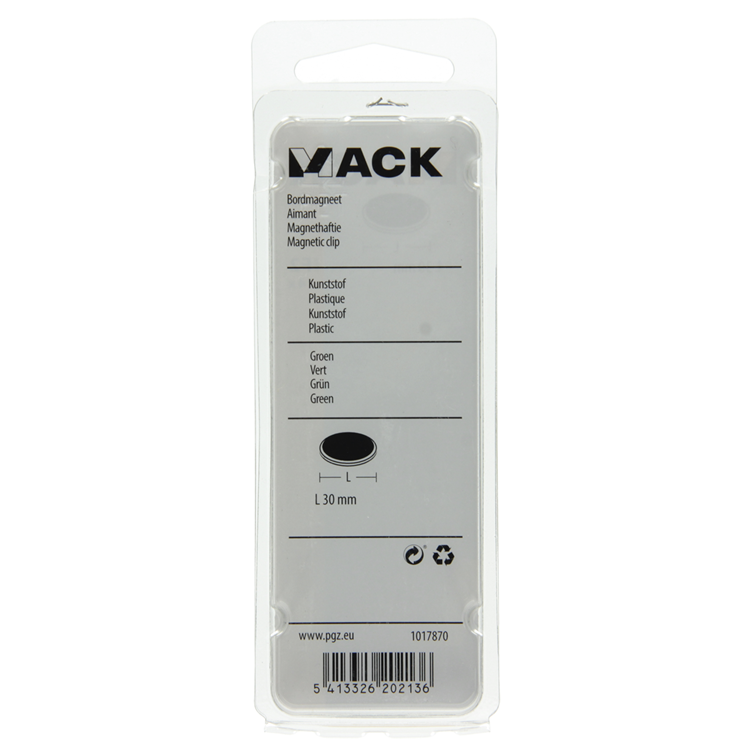 Mack 1017870 - aimant pour tableau noir plastique vert 4 pcs 30 mm | 10 pièces