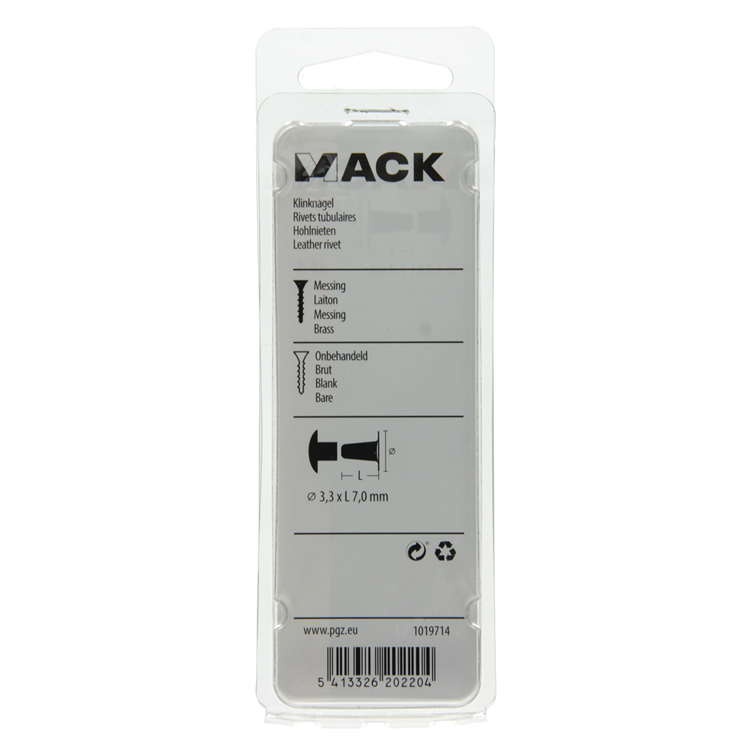 Mack 1019714 - rivet laiton 11 pcs 3,3 x 7,0mm | 10 pièces