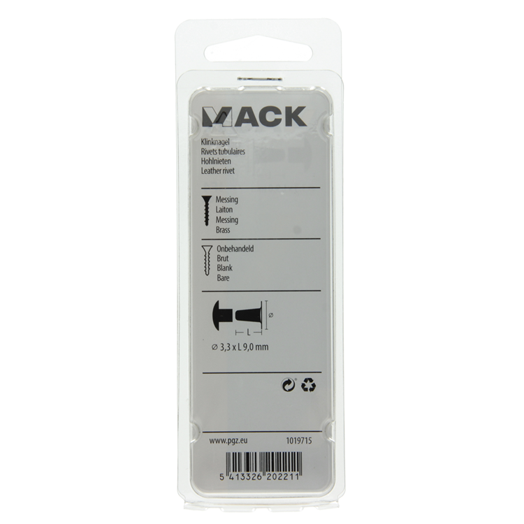 Mack 1019715 - rivets en laiton 10 pcs 3,3 x 9,0mm | 10 pièces