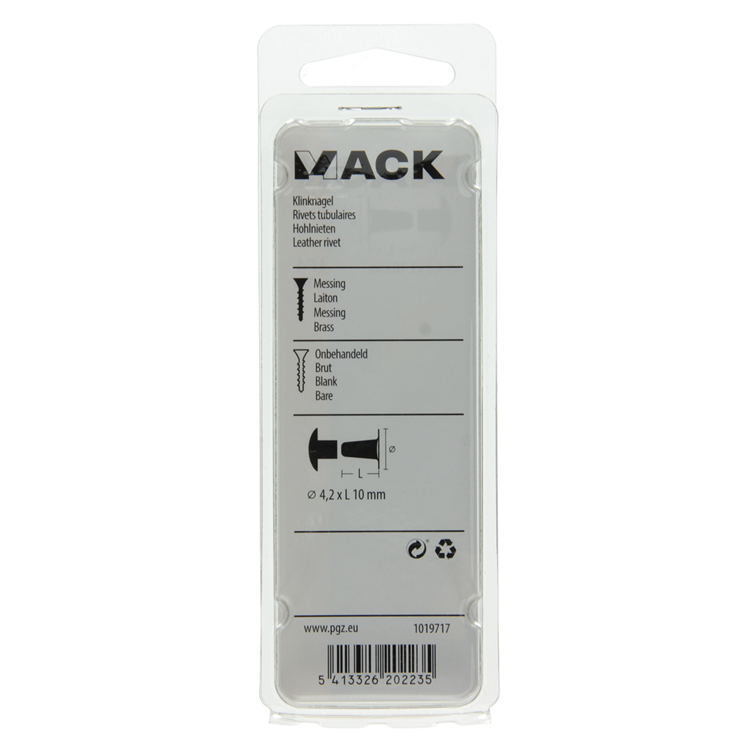 Mack 1019717 - rivets en laiton 6 pcs 4,2 x 10 mm | 10 pièces