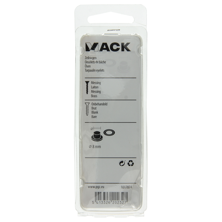 Mack 1017874 - anneaux de voile en laiton 14 pcs 8mm | 10 pièces