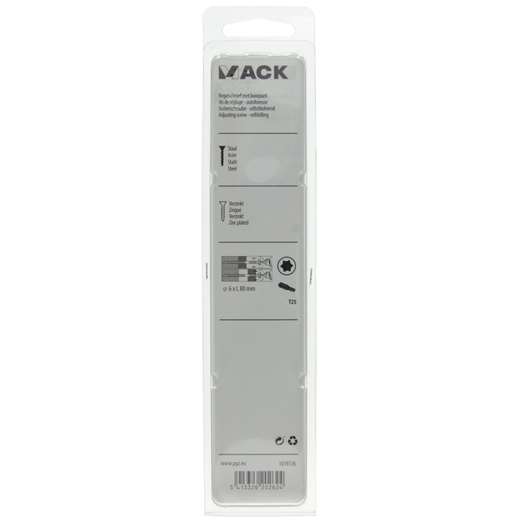 Mack 1019726 - vis de réglage galvanisée 10 pcs 6 x 80 mm | 5 pièces